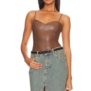 Heartloom Brown Bodysuit Top